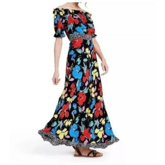 Rixo for Target X women's off the shoulder floral maxi dress - size 8 - Picture 8 of 9